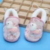 Baby Moo 3D Llama Elephant Prints Soft Slip-On Anti-Skid Plush Warm Booties - Pink