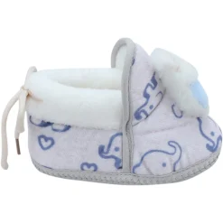 Baby Moo 3D Llama Elephant Prints Soft Slip-On Anti-Skid Plush Warm Booties - Blue