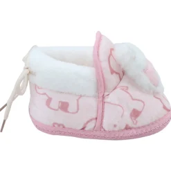 Baby Moo 3D Llama Elephant Prints Soft Slip-On Anti-Skid Plush Warm Booties - Pink