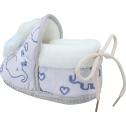 Baby Moo 3D Llama Elephant Prints Soft Slip-On Anti-Skid Plush Warm Booties - Blue