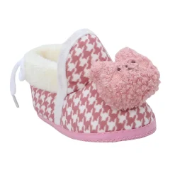 Baby Moo 3D Poodle Dog Houndstooth Soft Slip-On Anti-Skid Plush Warm Booties - Brown