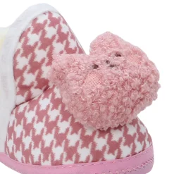Baby Moo 3D Poodle Dog Houndstooth Soft Slip-On Anti-Skid Plush Warm Booties - Brown