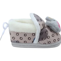 Baby Moo 3D Scout Kitty Soft Slip-On Anti-Skid Plush Warm Booties - Beige
