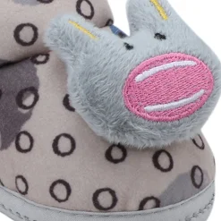 Baby Moo 3D Scout Kitty Soft Slip-On Anti-Skid Plush Warm Booties - Beige