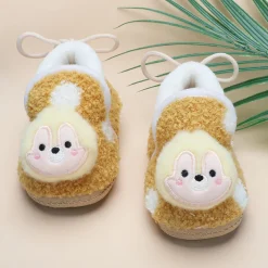 Baby Moo 3D Squirrel Soft Slip-On Anti-Skid Plush Warm Booties - Yellow