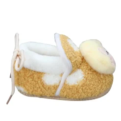 Baby Moo 3D Squirrel Soft Slip-On Anti-Skid Plush Warm Booties - Yellow