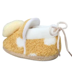 Baby Moo 3D Squirrel Soft Slip-On Anti-Skid Plush Warm Booties - Yellow