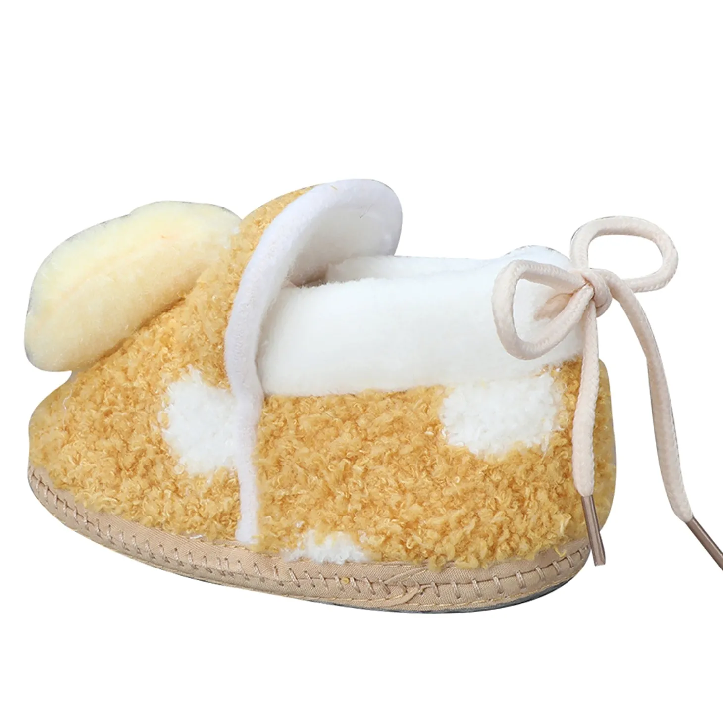 Baby Moo 3D Squirrel Soft Slip-On Anti-Skid Plush Warm Booties - Yellow