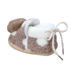 Baby Moo 3D Squirrel Soft Slip-On Anti-Skid Plush Warm Booties - Brown