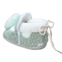 Baby Moo 3D Squirrel Soft Slip-On Anti-Skid Plush Warm Booties - Green
