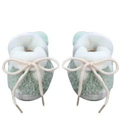 Baby Moo 3D Squirrel Soft Slip-On Anti-Skid Plush Warm Booties - Green