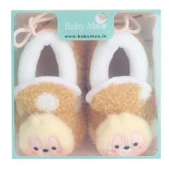 Baby Moo 3D Squirrel Soft Slip-On Anti-Skid Plush Warm Booties - Yellow