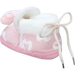 Baby Moo 3D Teddy Buddy Soft Slip-On Anti-Skid Plush Warm Booties - Pink