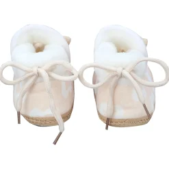 Baby Moo 3D Teddy Buddy Soft Slip-On Anti-Skid Plush Warm Booties - Beige