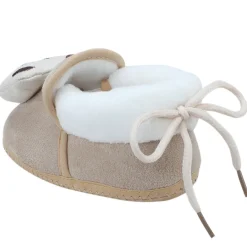 Baby Moo 3D Teddy Soft Slip-On Anti-Skid Plush Warm Booties - Beige