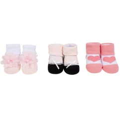 Baby Moo Daddy's Heart Infant Girl 6-Piece Gift Hairband And Socks Set - Pink