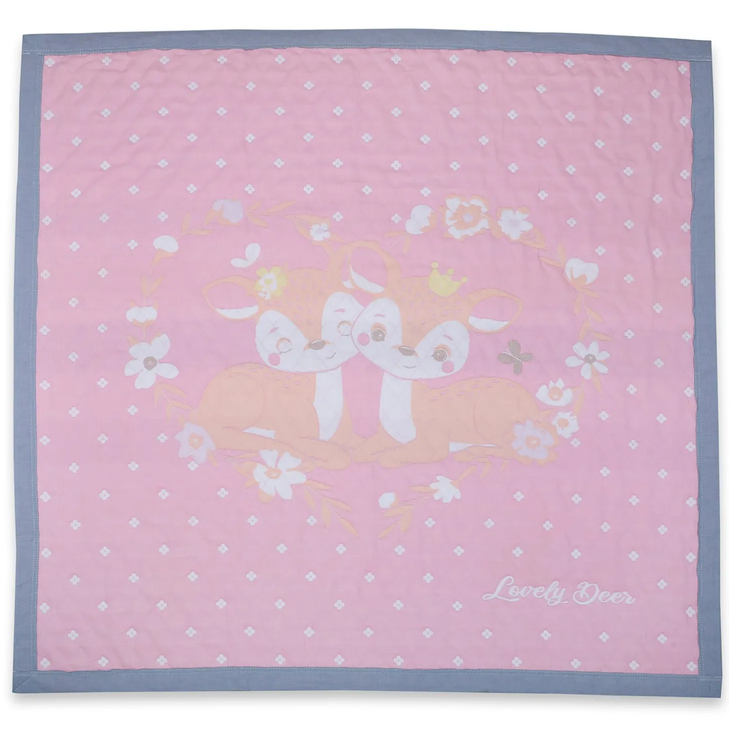 Baby Moo Deers In Love All Season Medium Muslin Blanket - Pink