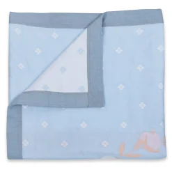 Baby Moo Deers In Love All Season Medium Muslin Blanket - Blue