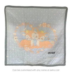 Baby Moo Deers In Love All Season Medium Muslin Blanket - Blue