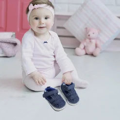 Baby Moo Denim Blue Velcro Booties