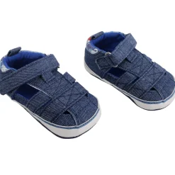 Baby Moo Denim Blue Velcro Booties
