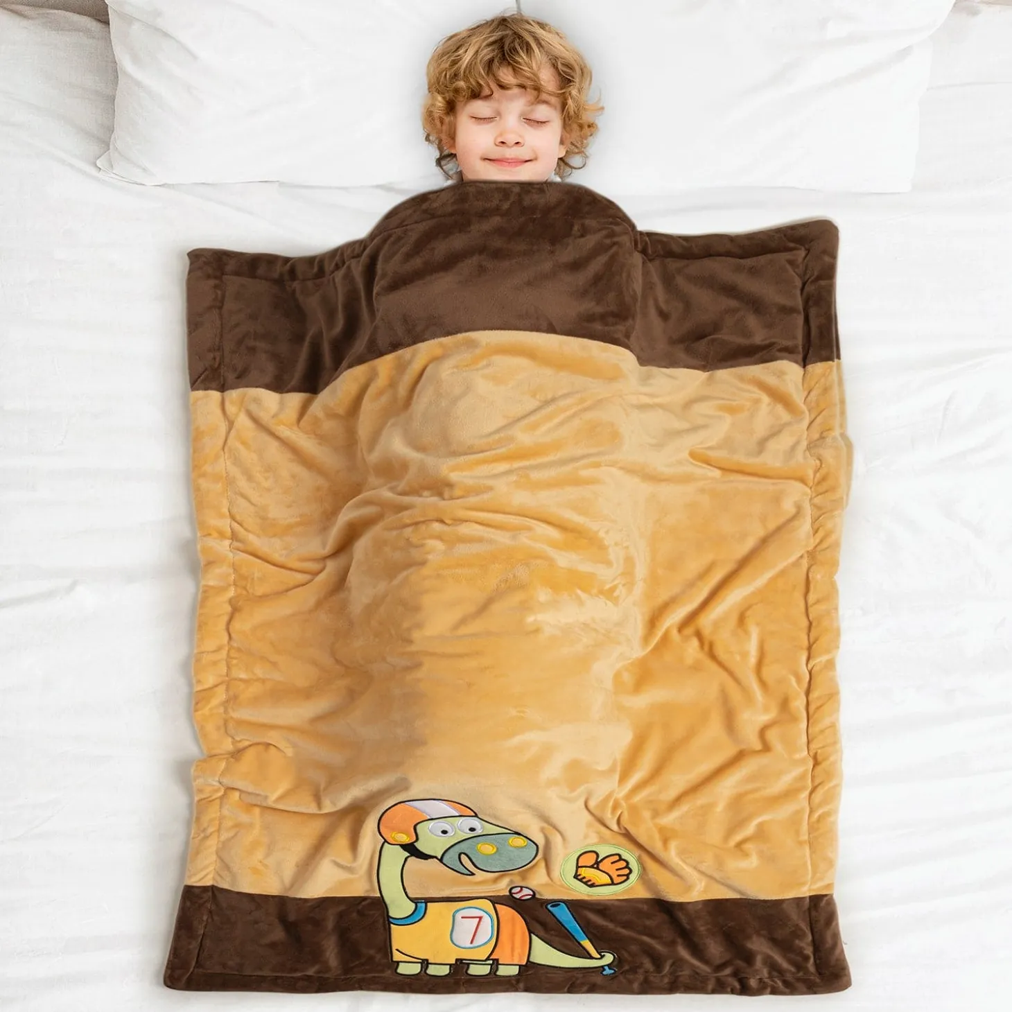 Baby Moo Dino Plush Cotton All Season Nursery Blanket - Brown