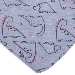 Baby Moo Dino-rrific Cotton 3 Pack Bandana Bibs - Pink