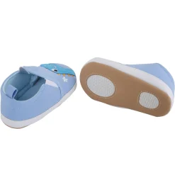 Baby Moo Dinosaur Blue Slip-On Booties