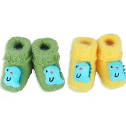 Baby Moo Dinosaur Crochet Woollen 3D Socks Booties - Green