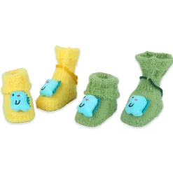 Baby Moo Dinosaur Crochet Woollen 3D Socks Booties - Green