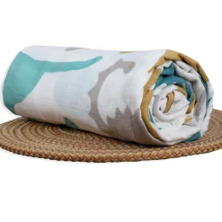 Baby Moo Dinosaur Soft Wrapper Muslin Swaddle - Multicolour