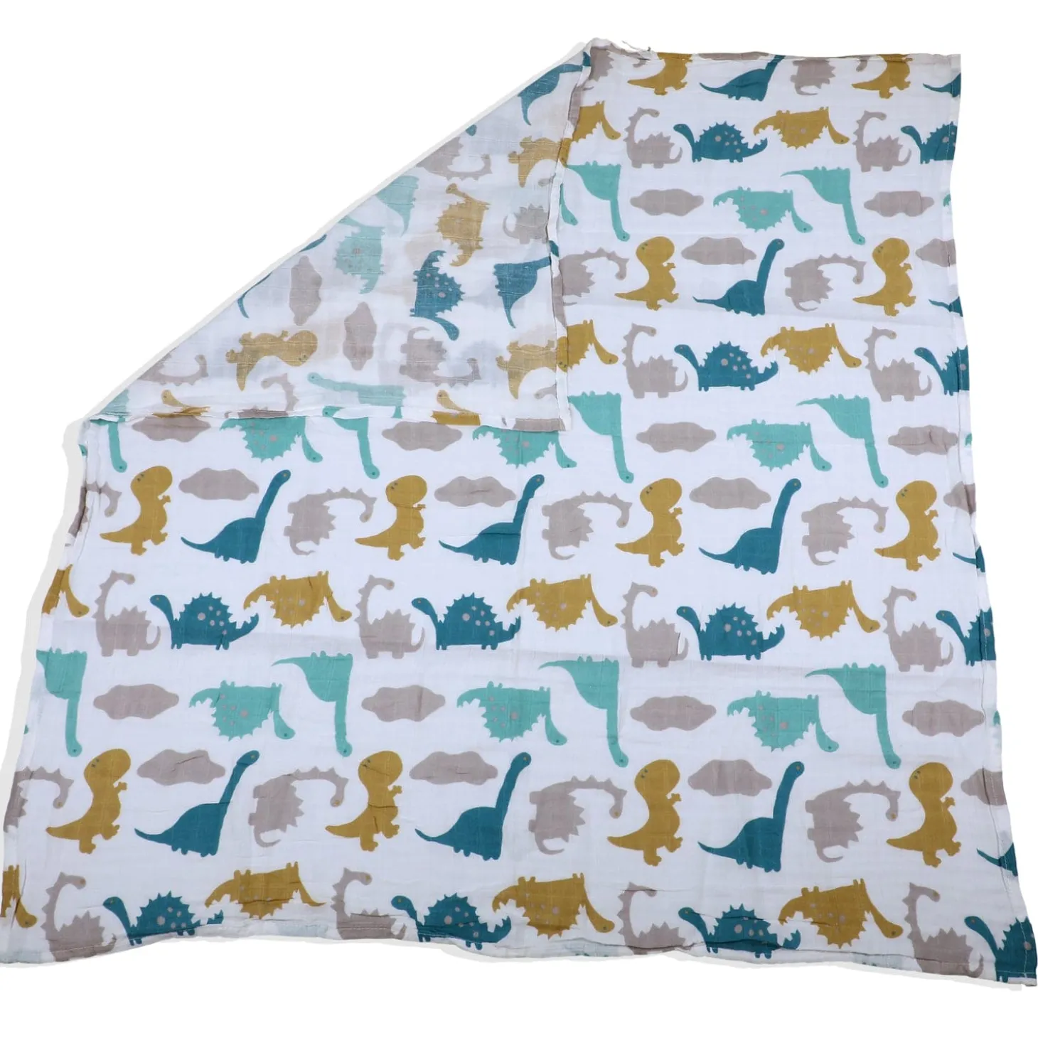 Baby Moo Dinosaur Soft Wrapper Muslin Swaddle - Multicolour