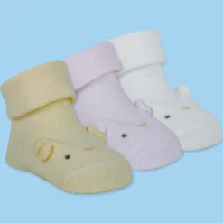 Baby Moo Dog 3D Anti-Skid Socks Booties Pack of 3 - Pink