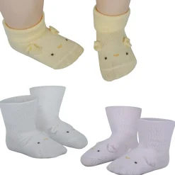 Baby Moo Dog 3D Anti-Skid Socks Booties Pack of 3 - Pink