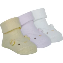 Baby Moo Dog 3D Anti-Skid Socks Booties Pack of 3 - Pink