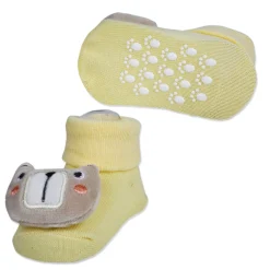 Baby Moo Doggy Cotton Anti-Skid 3D Socks - Yellow