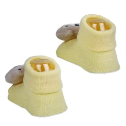 Baby Moo Doggy Cotton Anti-Skid 3D Socks - Yellow
