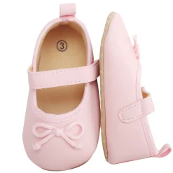 Baby Moo Dressy Bow Pink Booties