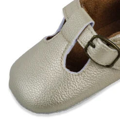 Baby Moo Dressy Metallic Gold Velcro Booties
