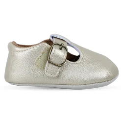 Baby Moo Dressy Metallic Gold Velcro Booties