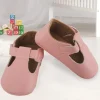 Baby Moo Dressy Pink Velcro Booties