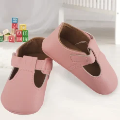 Baby Moo Dressy Pink Velcro Booties