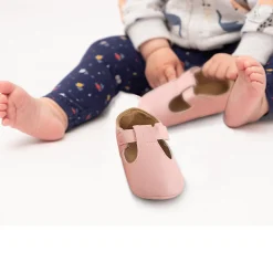 Baby Moo Dressy Pink Velcro Booties