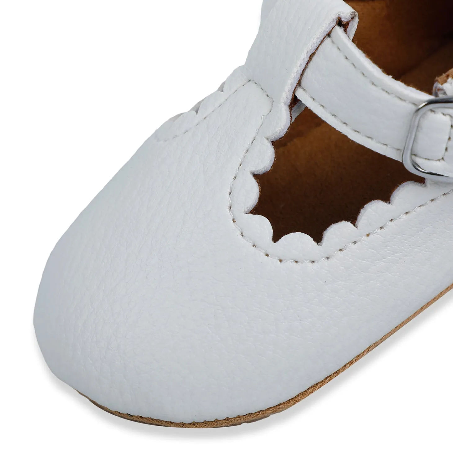 Baby Moo Dressy White Velcro Booties