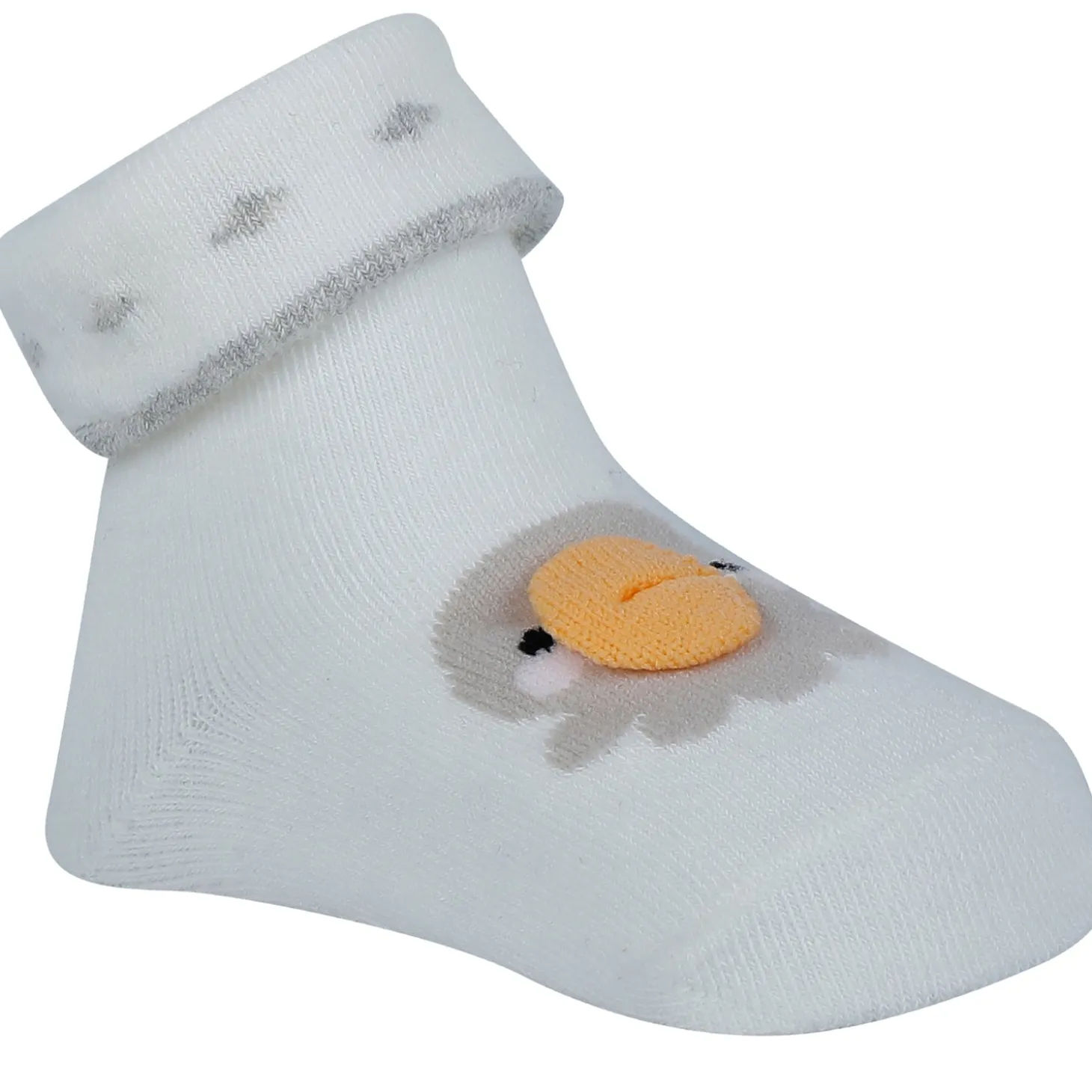 Baby Moo Duck 3D Anti-Skid Socks Booties Pack of 3 - Blue