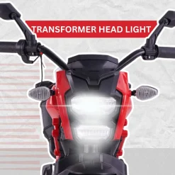 Baby Moo Electric Ride-on Bike for Kids | Battery-Powered Toy with LED Lights, Music, and USB Port | Battery Operated Bike - Red