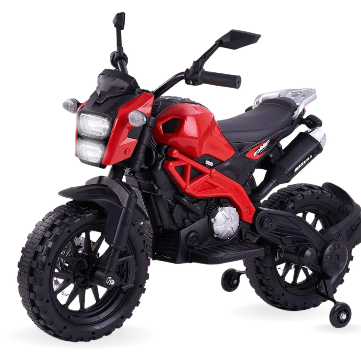 Baby Moo Electric Ride-on Bike for Kids | Battery-Powered Toy with LED Lights, Music, and USB Port | Battery Operated Bike - Red