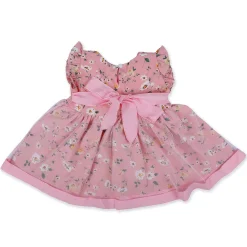 Baby Moo Elegant Pearl And Floral Layered Party Dress - Pink