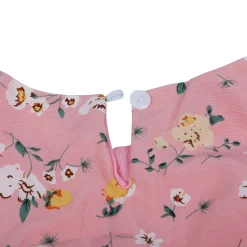 Baby Moo Elegant Pearl And Floral Layered Party Dress - Pink