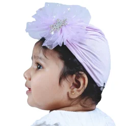 Baby Moo Elegant Pearl Matching Cap And Socks Set - Purple